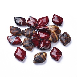 Perles de verre tchèques, style rétro, losange, couleur mixte, 22x16x7mm, trou: 1~1.2 mm environ 60 pcs /sachet