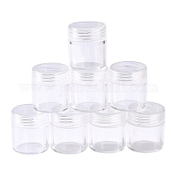 Perline di plastica contenitori, colonna, chiaro, 2.5x2.8cm, capacità: 5 ml (0.17 fl. oz)