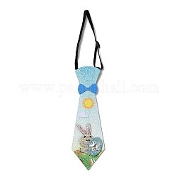 Пасхальная тема кролик яйцо блестки фетровый галстук, Детский костюм для вечеринок с галстуками на шее, для мальчика, с резинкой, Небесно-голубой, внутренний диаметр: 89~157 мм