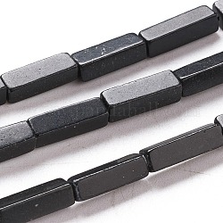 Sintetico pietra nera fili di perline, cuboide, 13~14x4~4.5x4~4.5mm, Foro: 1.2 mm, circa 29~30pcs/filo, 15.74 pollice ~ 16.5 pollici (40~42 cm)