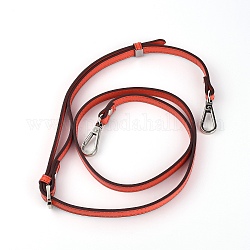 PU Leather Shoulder Strap, with Alloy Swivel Clasps, for Bag Straps Replacement Accessories, Tomato, 112.5~131.5x1.2x0.3cm