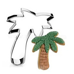 304 Stainless Steel Cookie Cutters, Cookies Moulds, DIY Biscuit Baking Tool, Coconut Tree, Stainless Steel Color, 64x78mm