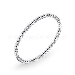 304 jonc à charnière en perles rondes en acier inoxydable, couleur inoxydable, diamètre intérieur: 1-7/8~2-1/4 pouce (4.85~5.8 cm)