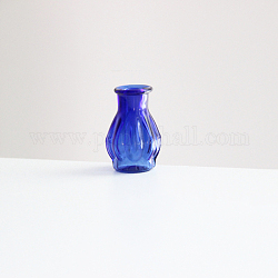 Transparente Miniatur-Vasenflaschen aus Glas, Mikro-Landschaftsgarten-Puppenhauszubehör, Fotografie Requisiten Dekorationen, Blau, 14.5x22 mm