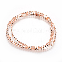 Stainless Steel Ball Chain Necklace Making, Rose Gold, 24.4 inch(62cm), 2.5mm