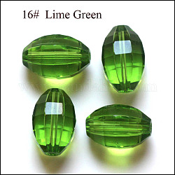 Abalorios de cristal austriaco de imitación, aaa grado, facetados, oval, verde lima, 10x13mm, agujero: 0.9~1 mm