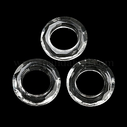 Anelli di collegamento in vetro placcato, anello cosmico di cristallo, anello prisma, sfaccettato, anello rotondo, chiaro, 30x6.5mm, diametro interno: 17mm