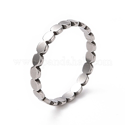 201 anillo de dedo envolvente ovalado de acero inoxidable para mujer, color acero inoxidable, nosotros tamaño 6 1/2 (16.9 mm)