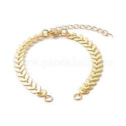 Bracelet Making Accessories, with Brass Cobs Chains, 304 Stainless Steel Bar Link Chain, Lobster Claw Clasps, Charms & Jump Rings, Golden, 6-1/2 inch(16.5cm)