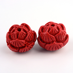 Perles de lotus de cinabre, firebrick, 19x23x23mm, Trou: 3mm