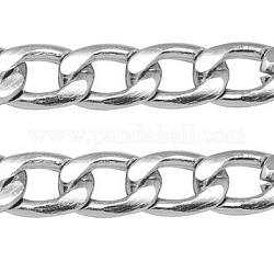 Cadena de aluminio retorcido, sin soldar, sin plomo y níquel, oxidado en plata, tamaño: aproximamente la cadena: 12 mm de largo, 7 mm de ancho, 2 mm de espesor