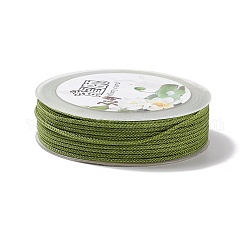 Плетеные нити нейлона, окрашенные, завязывая шнур, для китайского вязания, ремесла и изготовление ювелирных изделий, желто-зеленый, 1.5 мм, около 13.12 ярда (12 м) / рулон