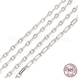 925 cadena figaro de plata de primera ley con baño de rodio, soldada, Platino, link: 5x2.5x0.5 mm y 3x2.5x0.5 mm