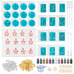 Olycraft diy kit, mit Silikonformen, Kunststoff-Rührstab, Pipetten übertragen, Laser glänzende Nail Art Glitter und Latex Fingerlinge