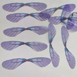 Крыло бабочки из искусственного шифона, крылья стрекозы из органзы своими руками, градиент цвета, украшения аксессуары, индиговые, 19x83 мм