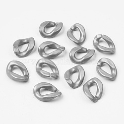 Opake Acryl Verknüpfung Ringe, Quick-Link-Anschlüsse, für Schmuck Bordsteinketten machen, Twist, Grau, 18.5x13.5x4 mm, Innendurchmesser: 10x5 mm, ca. 1190 Stk. / 500 g
