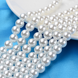 Perles rondes en plastique ABS imitation perle, beige, 6mm, Trou: 1mm, environ 4700 pcs/500 g