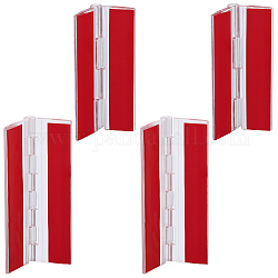 Gorgecraft 4 Stück 2 Stile selbstklebendes Acrylscharnier, Rechteck, rot, 64.5~75x39~44x6 mm, 2pcs / style
