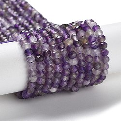 Chapelets de perles en améthyste naturelle, facette, rondelle, 4x3mm, Trou: 0.7mm, Environ 129~131 pcs/chapelet, 14.96'' (38 cm)