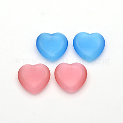 Heart Cat Eye Cabochons, Mixed Color, 19x20x6mm