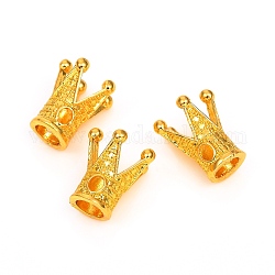 Perline in lega, corona, oro, 13x11~12mm, Foro: 2.5 mm
