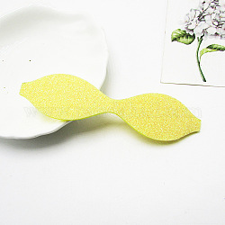 Glitter Non Woven Fabric Decoration Accessories, with Paillette/Sequins, Hair Bow, Bowknot, Yellow, 105x25x0.02mm