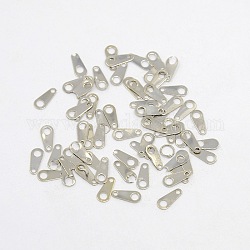 Brass Chain Tab, Chain Extender Connector, Platinum Color, about 4mm wide, 8mm long, hole: 1mm