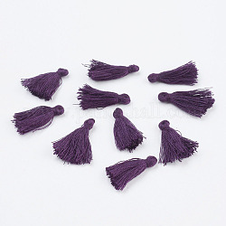 Décorations de gros pendentif pompon en nylon, violet, 30~40x4~6mm