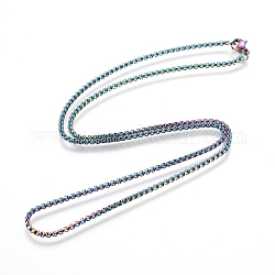 Placcatura ionica (ip) 304 collane a catena in acciaio inossidabile, con chiusure moschettone, colore arcobaleno, 23.62 pollice (60 cm)