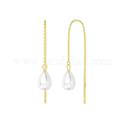 Clous d'oreilles en perles naturelles pour femmes, 925 fil d'oreille en argent sterling avec tampon s925, véritable 18k plaqué or, 77mm