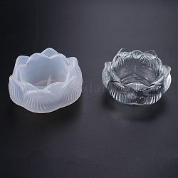 Moldes para portavelas diy de flor de loto, moldes de resina, para resina uv, fabricación artesanal de resina epoxi, blanco, 9x4.5 cm