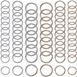 Alloy Open Jump Rings, Mixed Color, 10x1mm/12x1.2mm/16x1.5mm, 8~13mm inner diameter