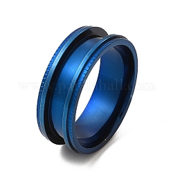 201 bague de réglage rainurée en acier inoxydable, anneau de noyau vierge, pour la fabrication de bijoux en marqueterie, bleu, diamètre intérieur: 20 mm, Rainure: 3.7mm