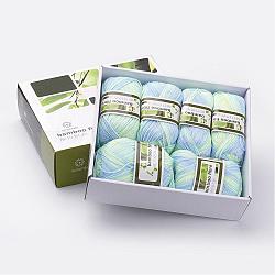 Hilos suaves para bebés, con fibra de bambú y seda, colorido, 1mm, aproximamente 50 g / rollo, 6 rollos / caja