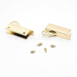 Cierres de cierre de bolsa de aleación de zinc, con tornillos, Rectángulo, la luz de oro, 3.3x1.95x0.65 cm