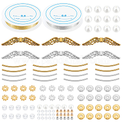 Kit de fabrication de bracelet chgcraft bricolage perles, y compris les perles en laiton et en alliage et en plastique et acrylique, fil de cuivre, couleur mixte, perles: 476 pièces / ensemble