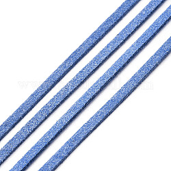 3x1.5mm Flat Faux Suede Cord, Faux Suede Lace, Cornflower Blue, about 5.46 yards(5m)/roll