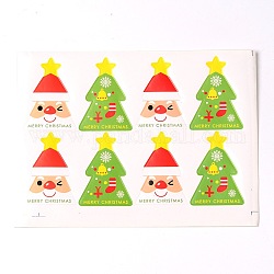 Modelo del árbol de navidad de la etiqueta DIY pegatinas ilustradas parche, colorido, 18x13.3 cm, aproximamente 8 unidades / hoja