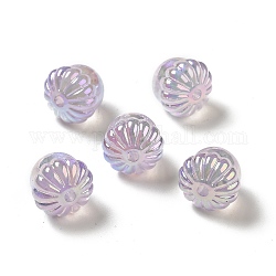 Placage uv perles acryliques irisées arc-en-ciel, gland, Prune, 14.5x15.5mm, Trou: 3mm
