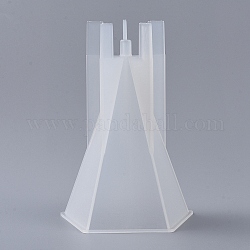 Moules en plastique de bougie d'aromathérapie pentagonale bricolage, pour faire des bougies, blanc, 91x88x134mm, diamètre intérieur: 80x76 mm