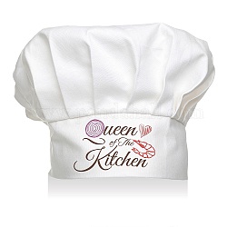 Chapeau de chef en coton personnalisé, chapeau blanc avec mot noir reine de la cuisine, nourriture, 300x230mm
