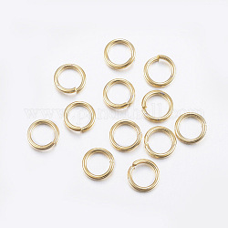 304 Stainless Steel Open Jump Rings, Real 24K Gold Plated, 20 Gauge, 8x0.8mm, Inner Diameter: about 6.5mm