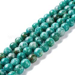 Chapelets de perles en calcite naturelle, ronde, bleu, 8mm, Trou: 1.2mm, Environ 49~50 pcs/chapelet, 15.94'' (40.5 cm)
