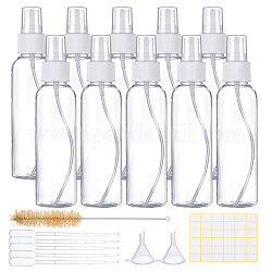 Plastic Spray Bottles Makings, with Cleaning Brush, Dropper, Funnel Hopper, Label Paster, Clear, 16cm, Capacity: 120ml, 10pcs/set