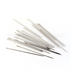 Iron Tapestry Needles, Platinum, 46x0.7mm, Hole: 3x0.5mm, about 26pcs/bag