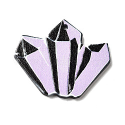 Halloween-Acryl-Anhänger, für DIY-OhrringZubehör, Kristall geformt, Violett, 29.5x34.5x2.3 mm, Bohrung: 1.8 mm