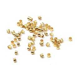 Perlas espaciadoras de revestimiento de rejilla, Sin cadmio y níque y plomo, tubo, real 18k chapado en oro, 2x1.5mm, agujero: 1.2 mm, acerca 50pcs / g