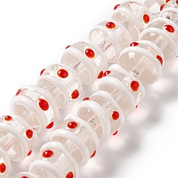 Handmade Bumpy Lampwork Beads, Round, White, 13x11.5mm, Hole: 1.8mm, about 33pcs/strand, 14.76''(37.5cm)