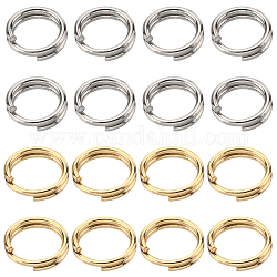 Sunnyclue 400 pieza 2 colores 304 anillos partidos de acero inoxidable, anillos de salto de doble bucle, acero color oro y acero, 5x1mm, diámetro interior: 3.7~3.8 mm, solo alambre: 0.5~0.6mm, 200 piezas / style