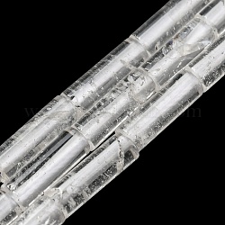 Природных кристаллов кварца бисер нитей, бусины из горного хрусталя, колонка, 12.5~14x4~4.5 мм, отверстие : 1 мм, около 28~29 шт / нитка, 15.35~15.55 дюйм (39~39.5 см)